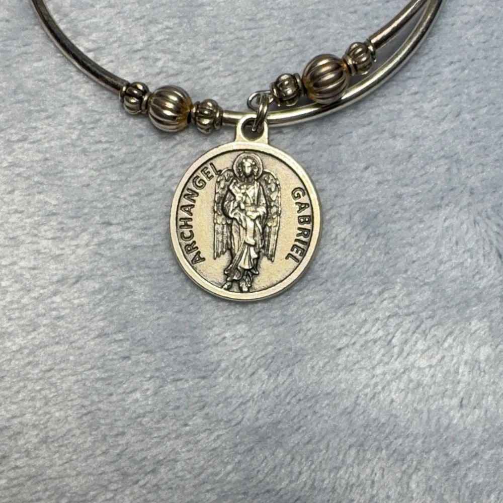 Archangel Gabriel Two-Tone Charm Bracelet - Picture 2 of 4